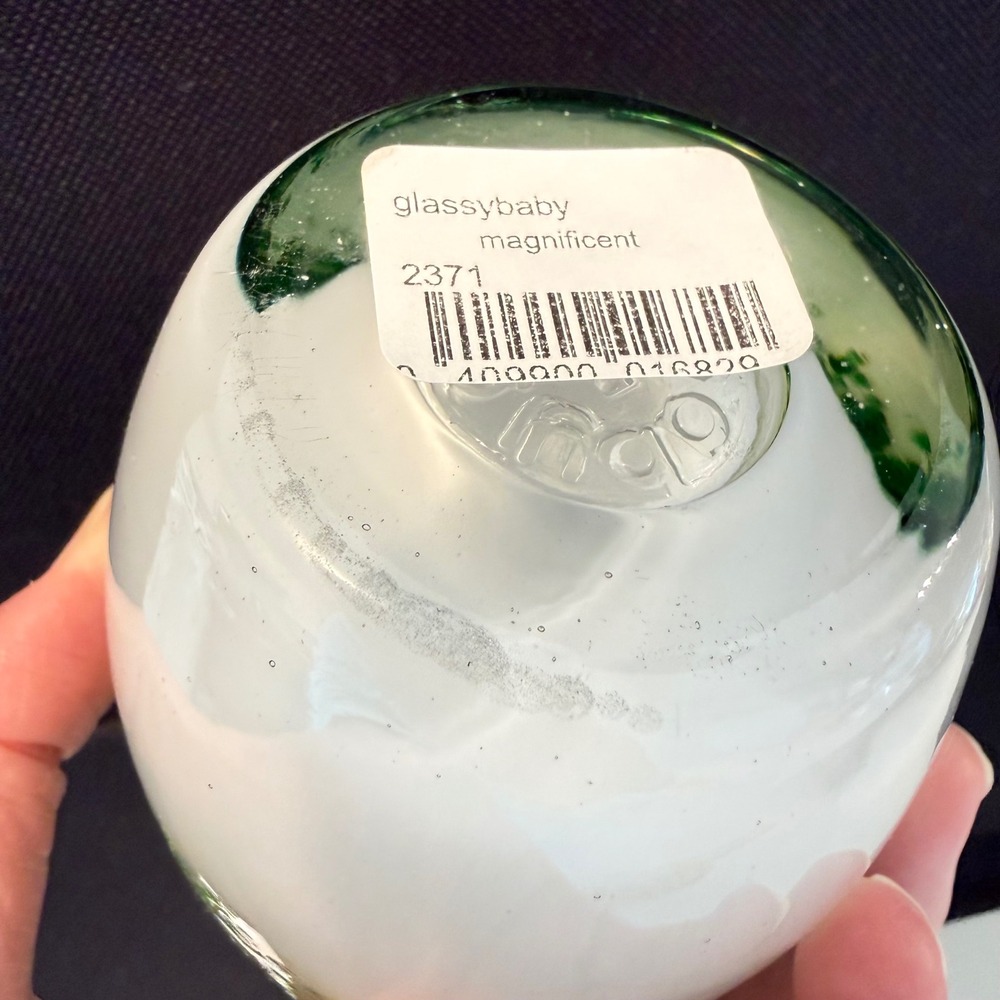 GLASSYBABY Magnificent Hand Blown Glass Votive Candle Holder Green Blue 3.5" NEW - Picture 10 of 13